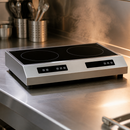 Dual Induction Hob 3000W Stainless Steel Commercial Kitchen Unit