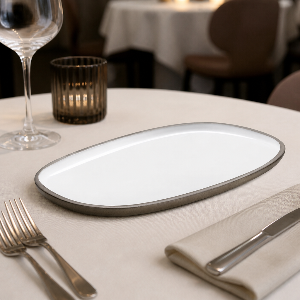 Commercial Oval Platters 300x180mm Stoneware 2 Pack