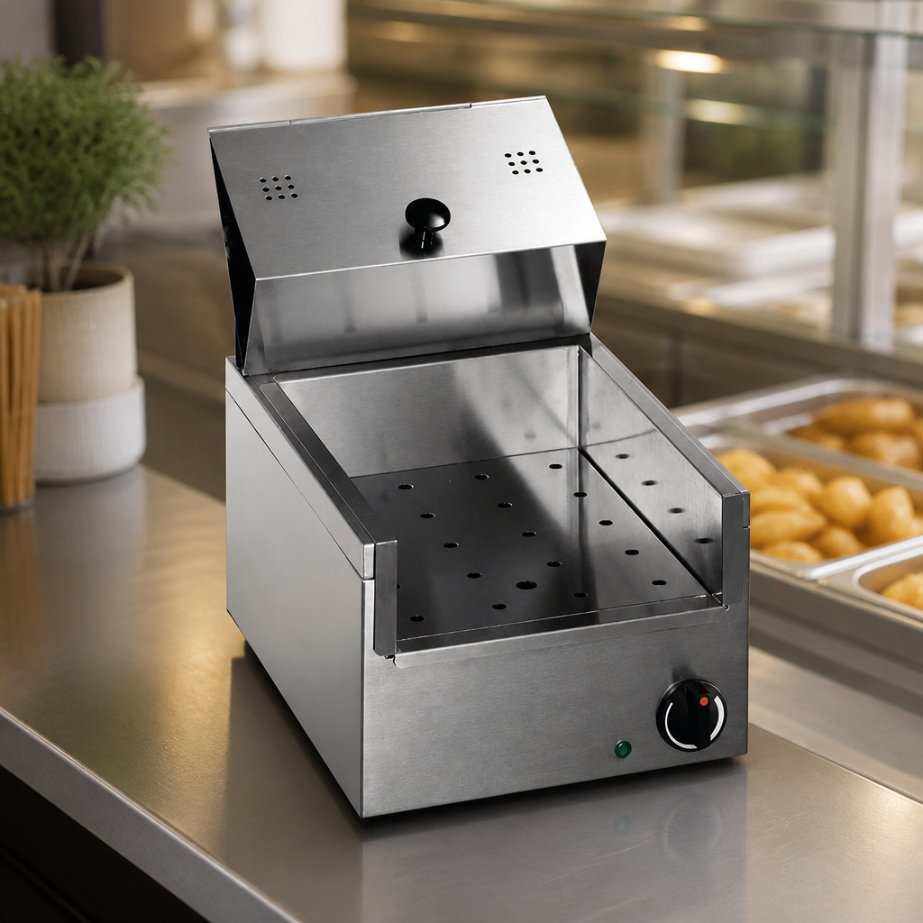 Commercial Electric Chip Scuttle 2.5kg Capacity Stainless Steel