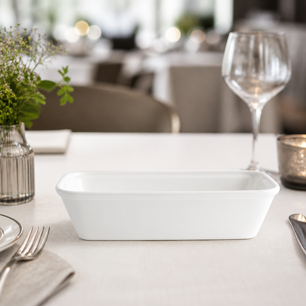 Commercial Rectangular Baking Dishes 120x250mm 1Ltr 4 Pack
