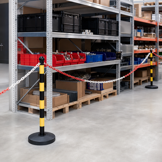 25m Red and White Plastic Barrier Chain