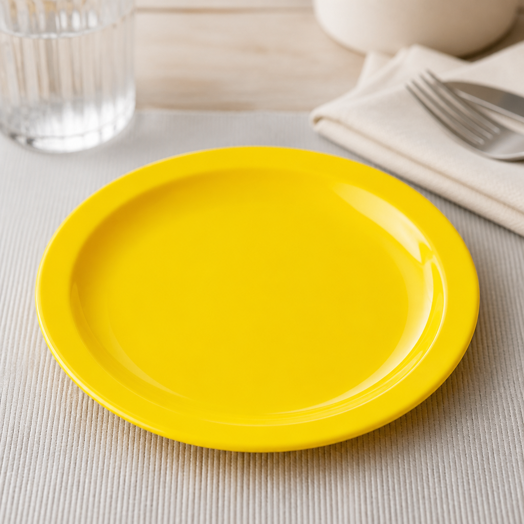 Commercial Polypropylene Plates Yellow 174mm 12 Pack