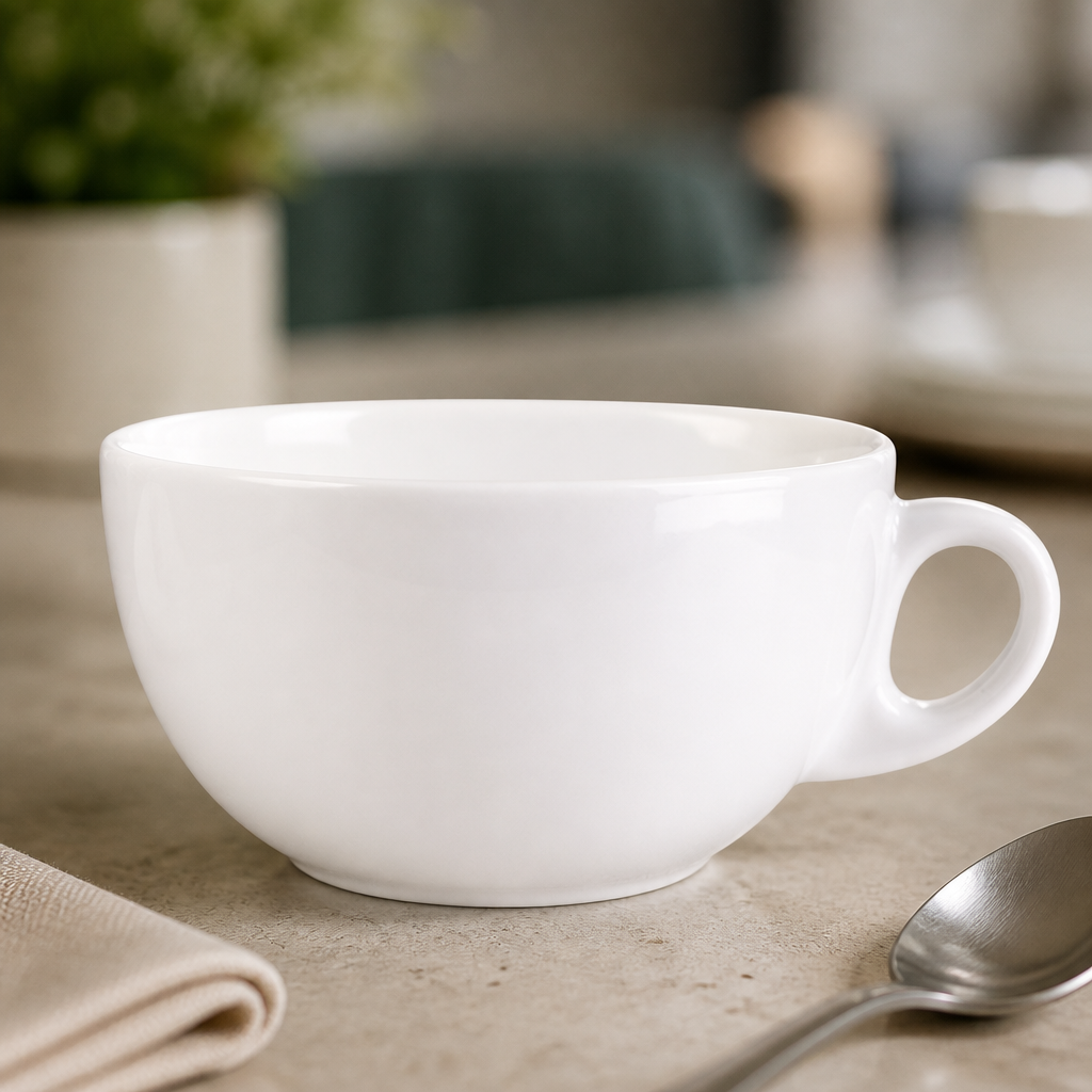 Commercial Porcelain Cappuccino Cups 341ml - 6 Pack