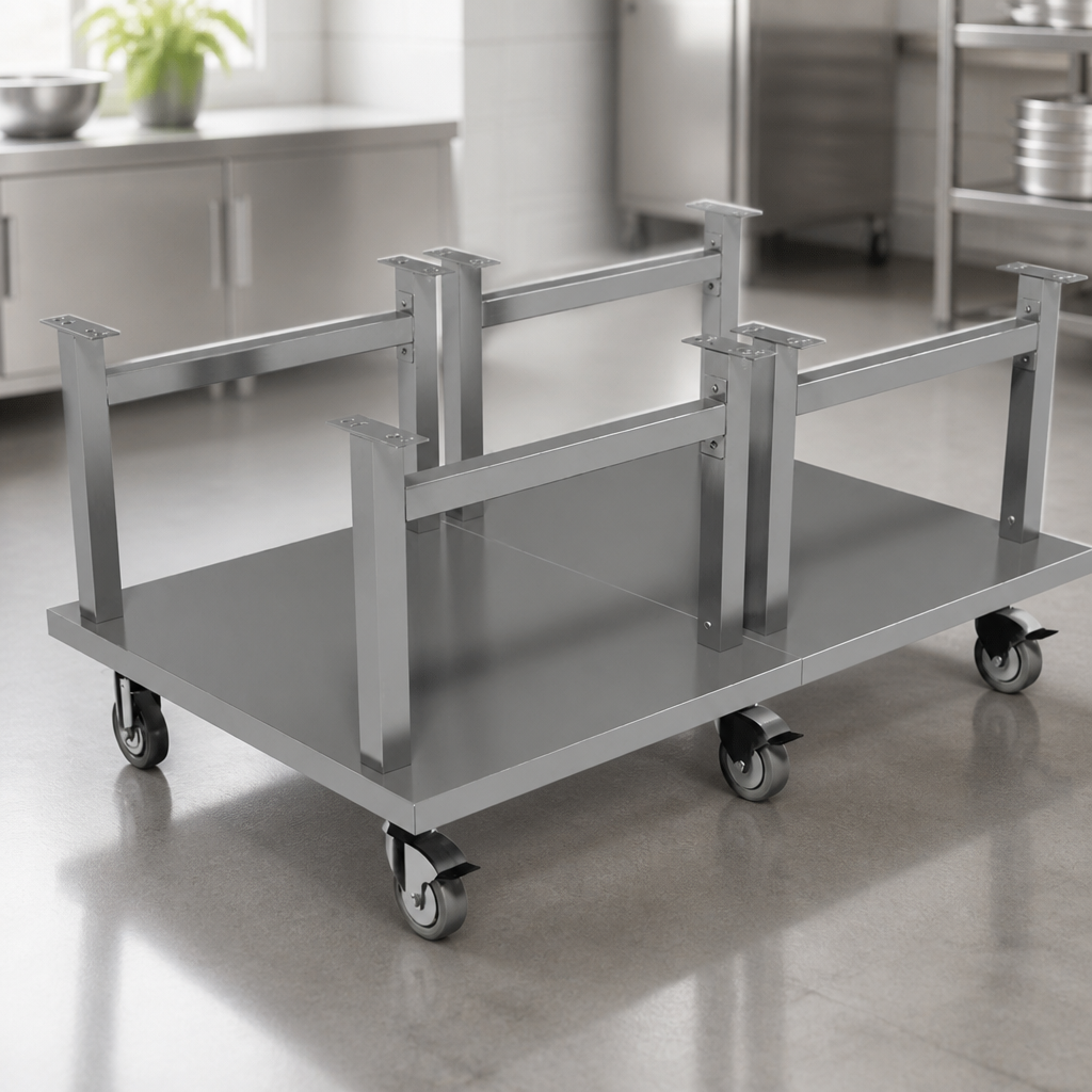 Commercial Stainless Steel Mobile Stand for 1200mm Countertops