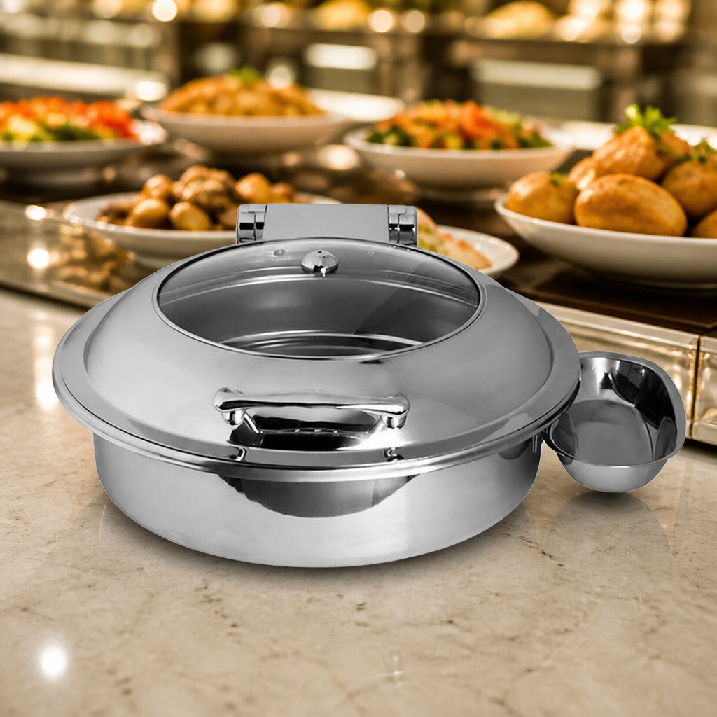 Commercial Round Chafing Dish 419x178mm Induction Capable