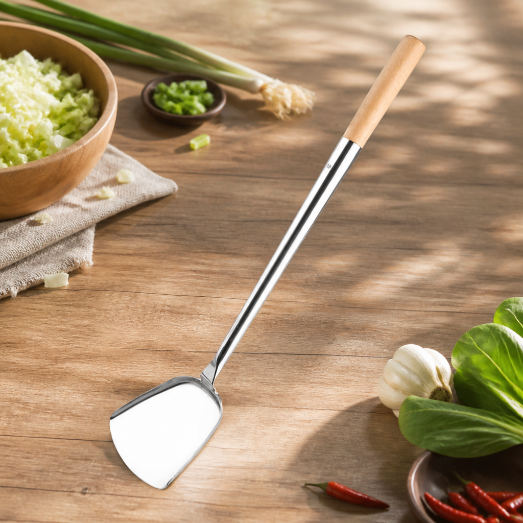 46cm Chinese Style Commercial Spatula with Wooden Handle