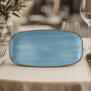 Commercial Oblong Plates 280 x 152mm Teal 12 Pack Stonecast