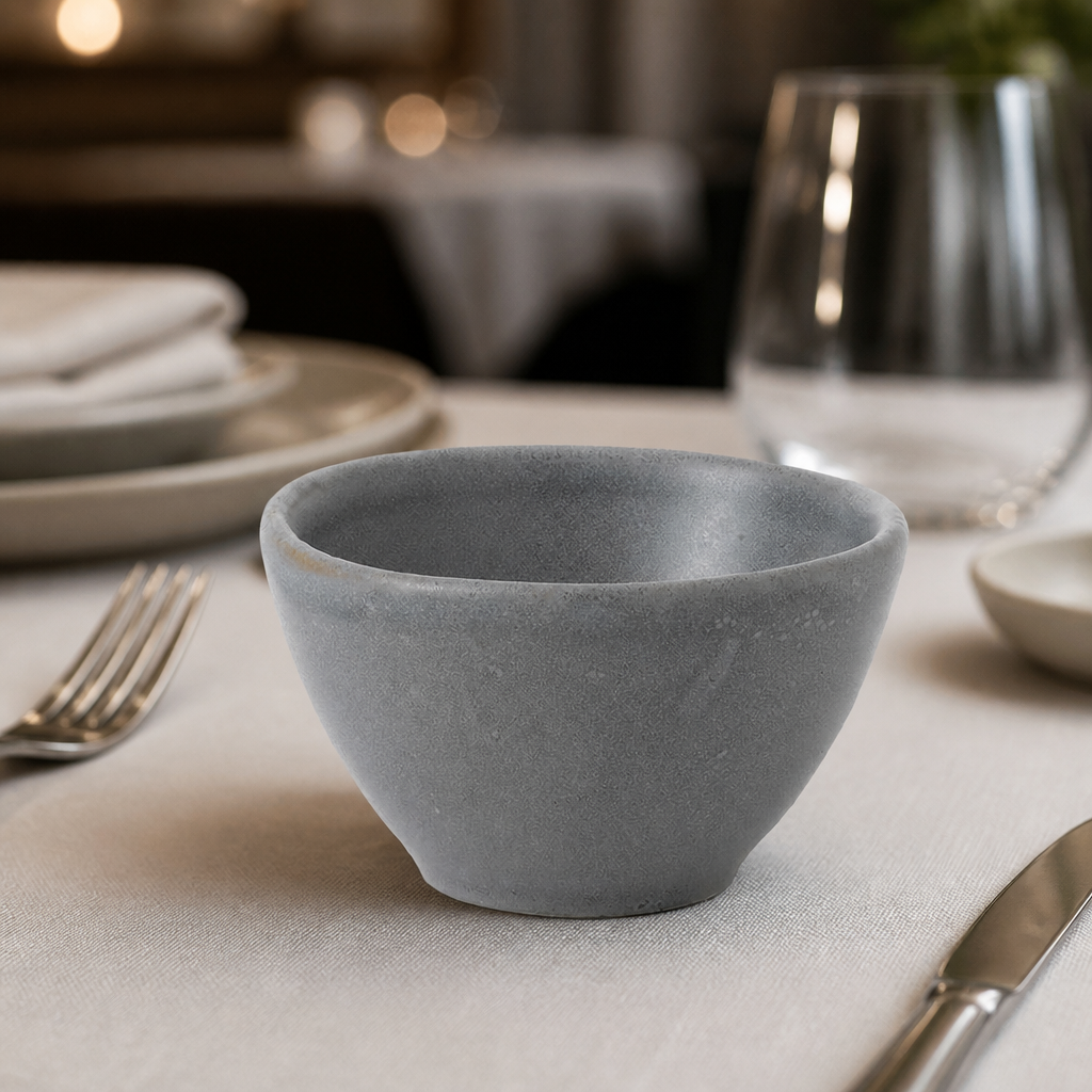 Commercial Porcelain Dip Pots 60ml Grey 12 Pack