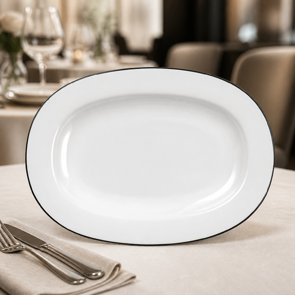 Commercial Oval Dish 280mm Fine China 6 Pack