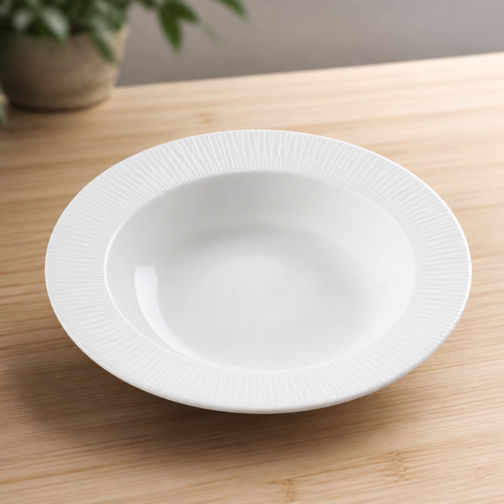Bamboo Rimmed Bowls 247mm Eco Glaze 12 Pack Commercial Use