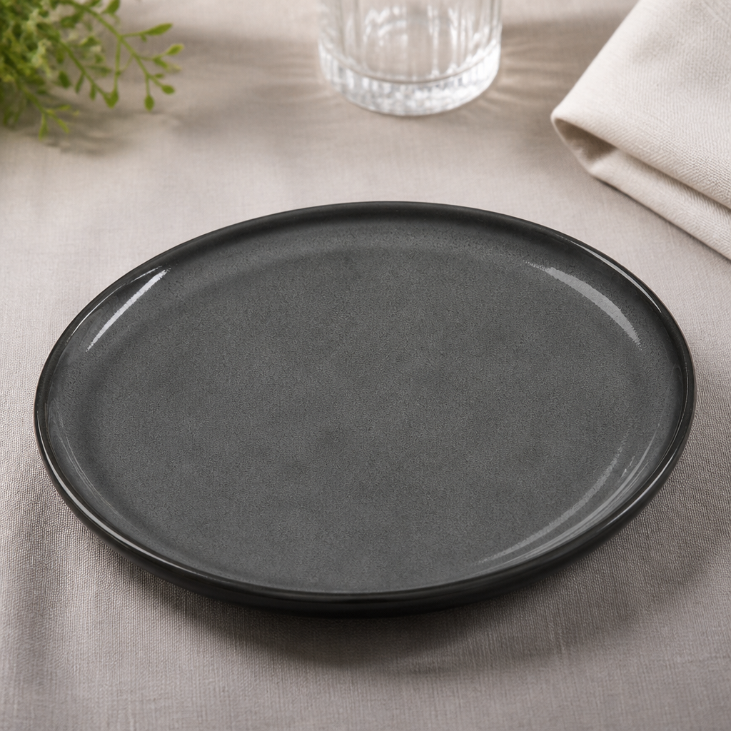 Commercial 230mm Grey Vitrified Stoneware Plates 24 Pack