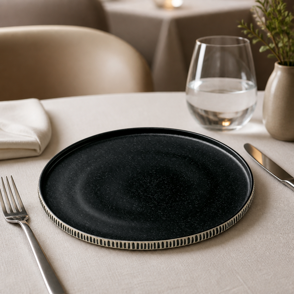 Commercial Stoneware Plates 210mm Black - 6 Pack