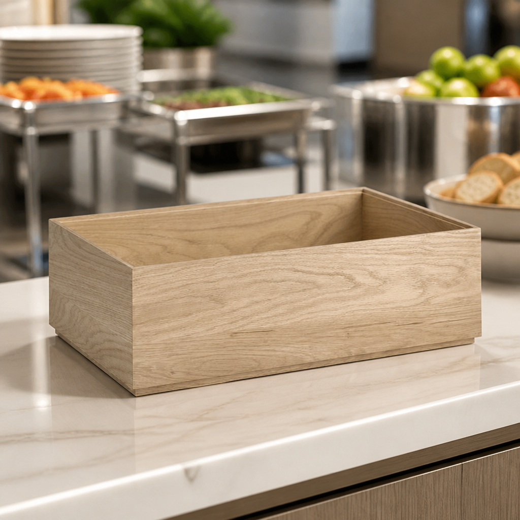 Commercial Wooden Box GN 1/1 530x325x165mm Stackable Storage