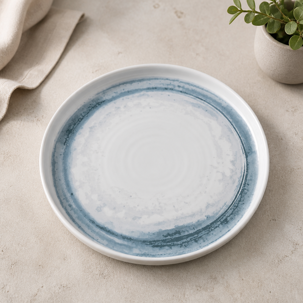 Commercial Walled Plates 259mm Rustic Design 6 Pack