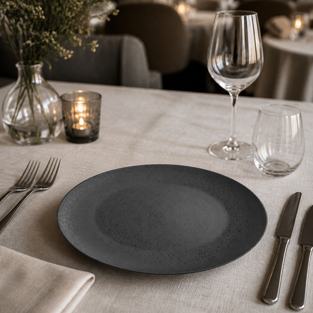 Commercial Fusion Coupe Plates 270mm in Charcoal - 4 Pack