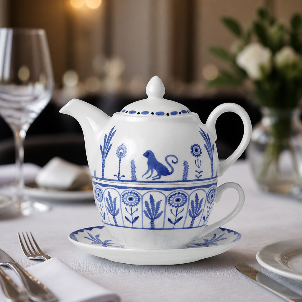 Commercial Tea For One Set - Hand-Decorated Bone China 6 Pack