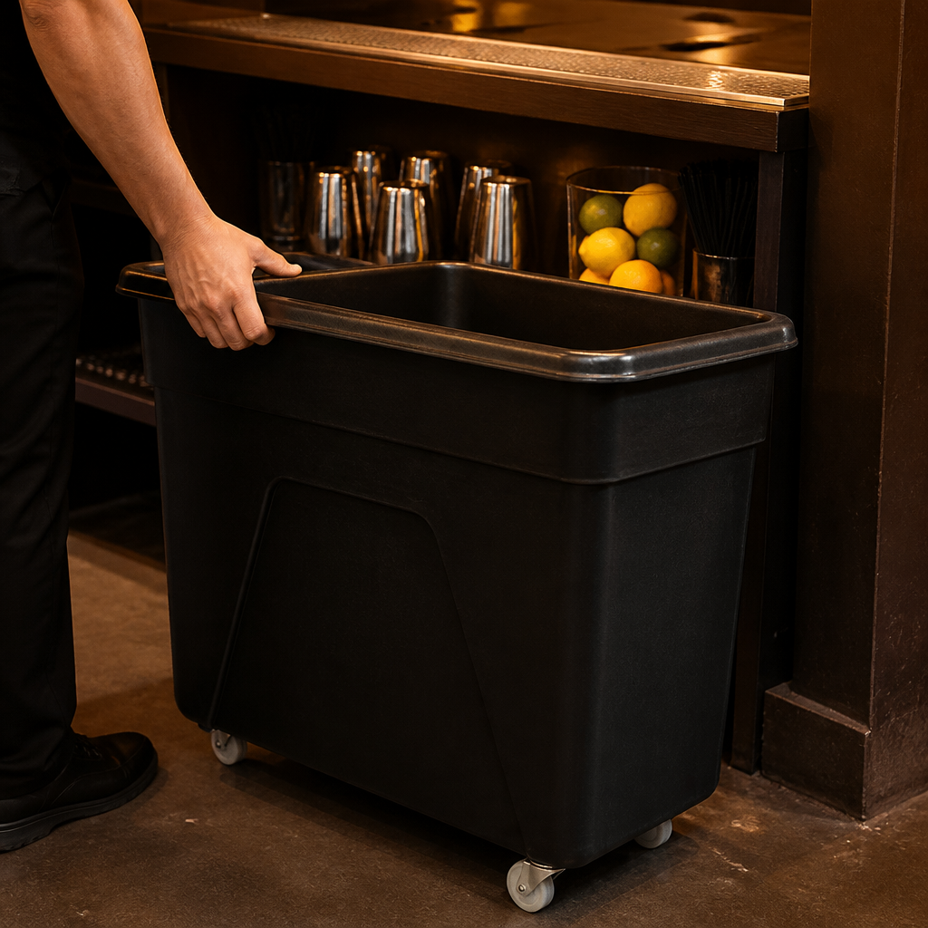 Black Commercial Polyethylene Trolley 160Ltr Capacity