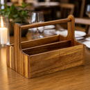 Commercial Wooden Table Caddy Set of 2 for Condiments