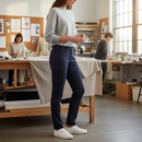 Premium Tailored Cargo Trouser for Women with Multiple Pockets, Button Fastening, and Comfortable Fit in Navy Color