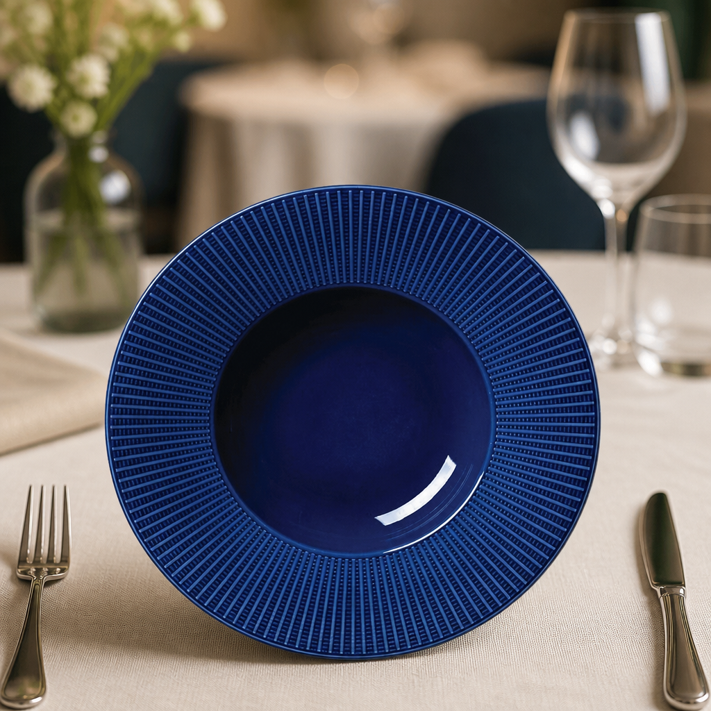 Commercial Deep Rimmed Bowls 285mm Gourmet Blue 6 Pack