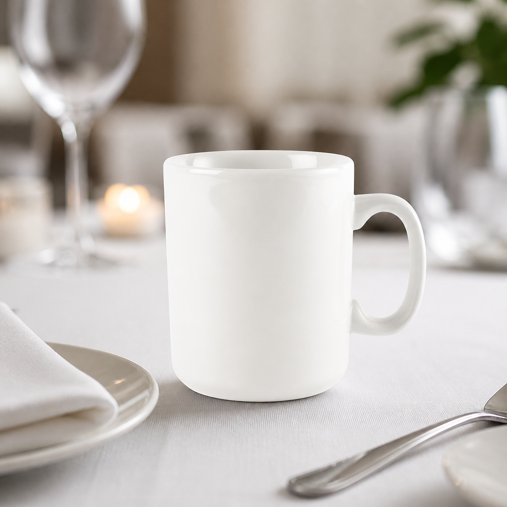 Commercial Plain Whiteware Windsor Mugs 284ml - 36 Pack