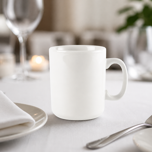 Commercial Plain Whiteware Windsor Mugs 284ml - 36 Pack