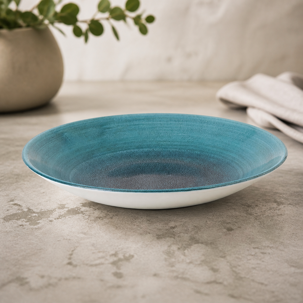 Aqueous Lagoon Deep Coupe Plates 225mm 12 Pack
