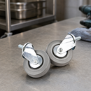 Commercial Stainless Steel Trolley Castors Set of 2 95mm