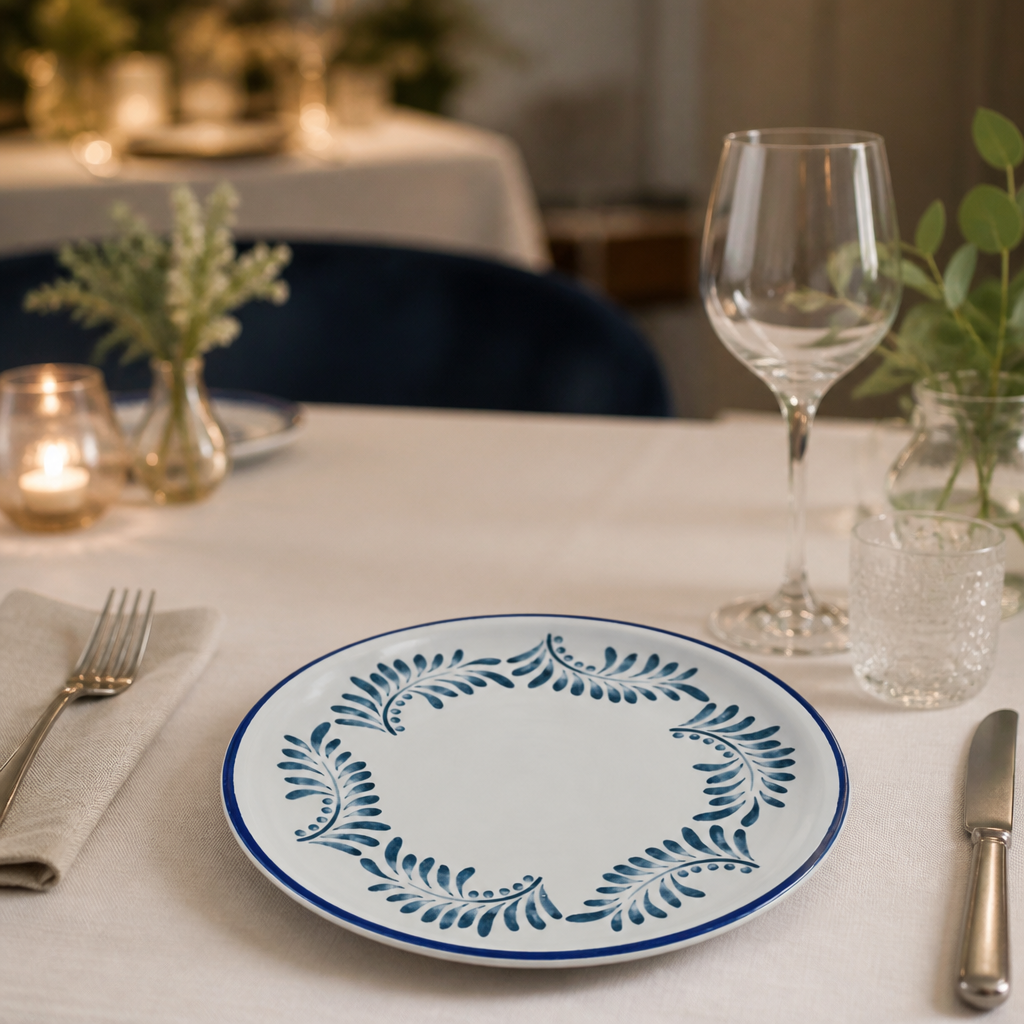 Commercial Round Walled Plates Blue 260mm - 6 Pack