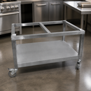Commercial Mobile Table for Grill with Storage Shelf