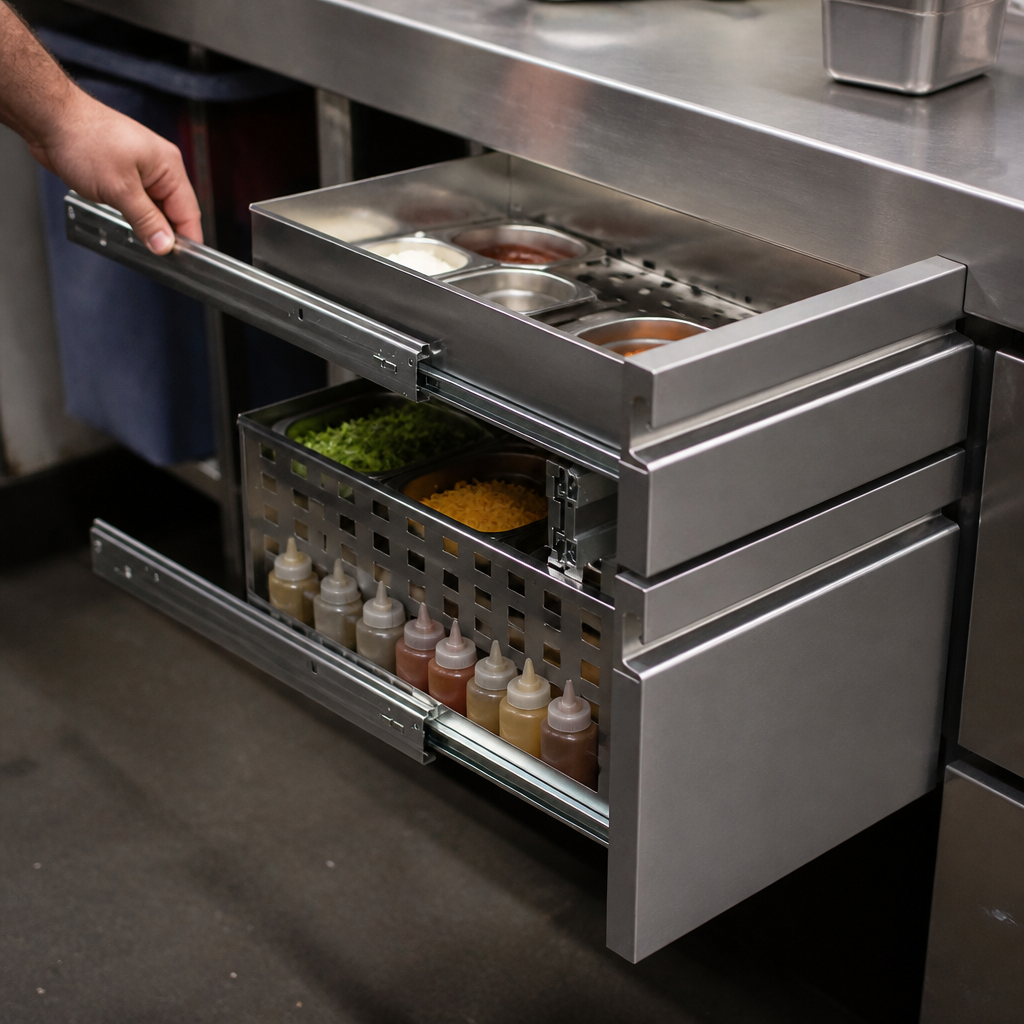 Gastronorm Drawer Set for Commercial Counter Refrigerators