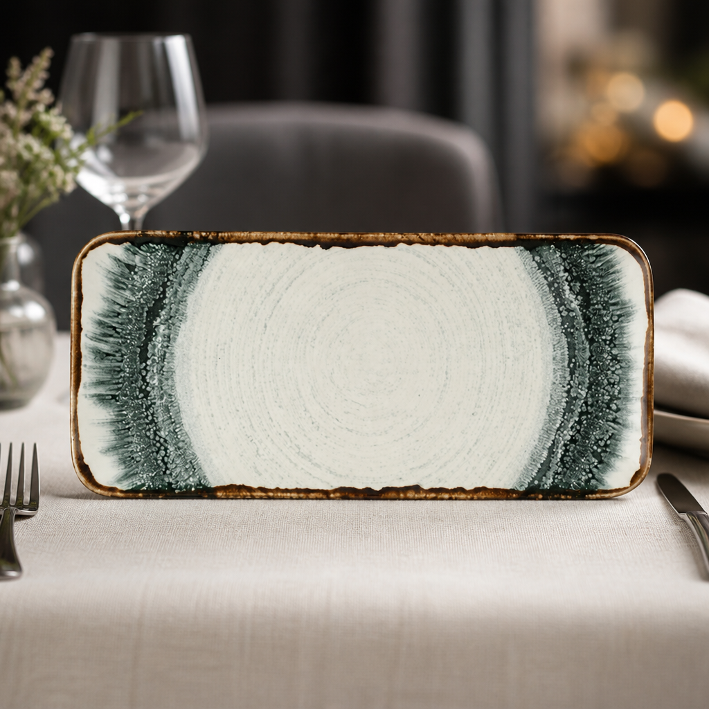 Commercial Organic Rectangular Plates 346x156mm 6 Pack