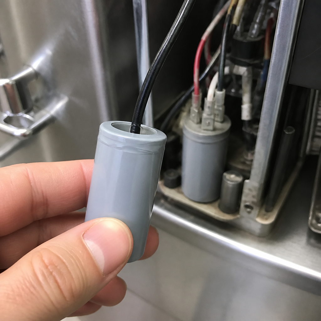 Genuine replacement capacitor for commercial food processor