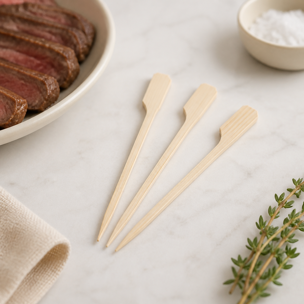Biodegradable Bamboo Steak Markers Medium Well 100 Pack