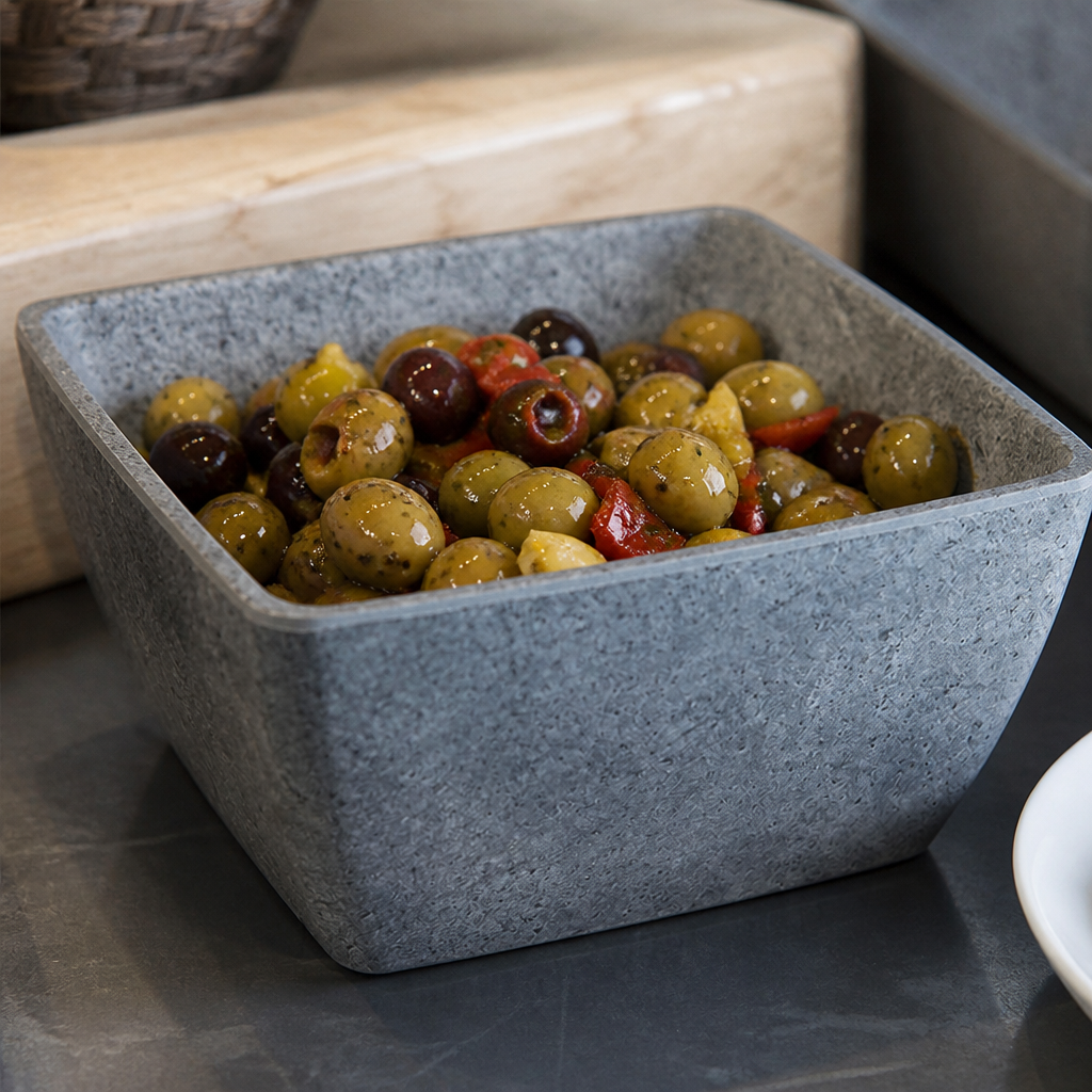 Commercial Melamine Bowl 190mm 1.5Ltr Concrete Effect