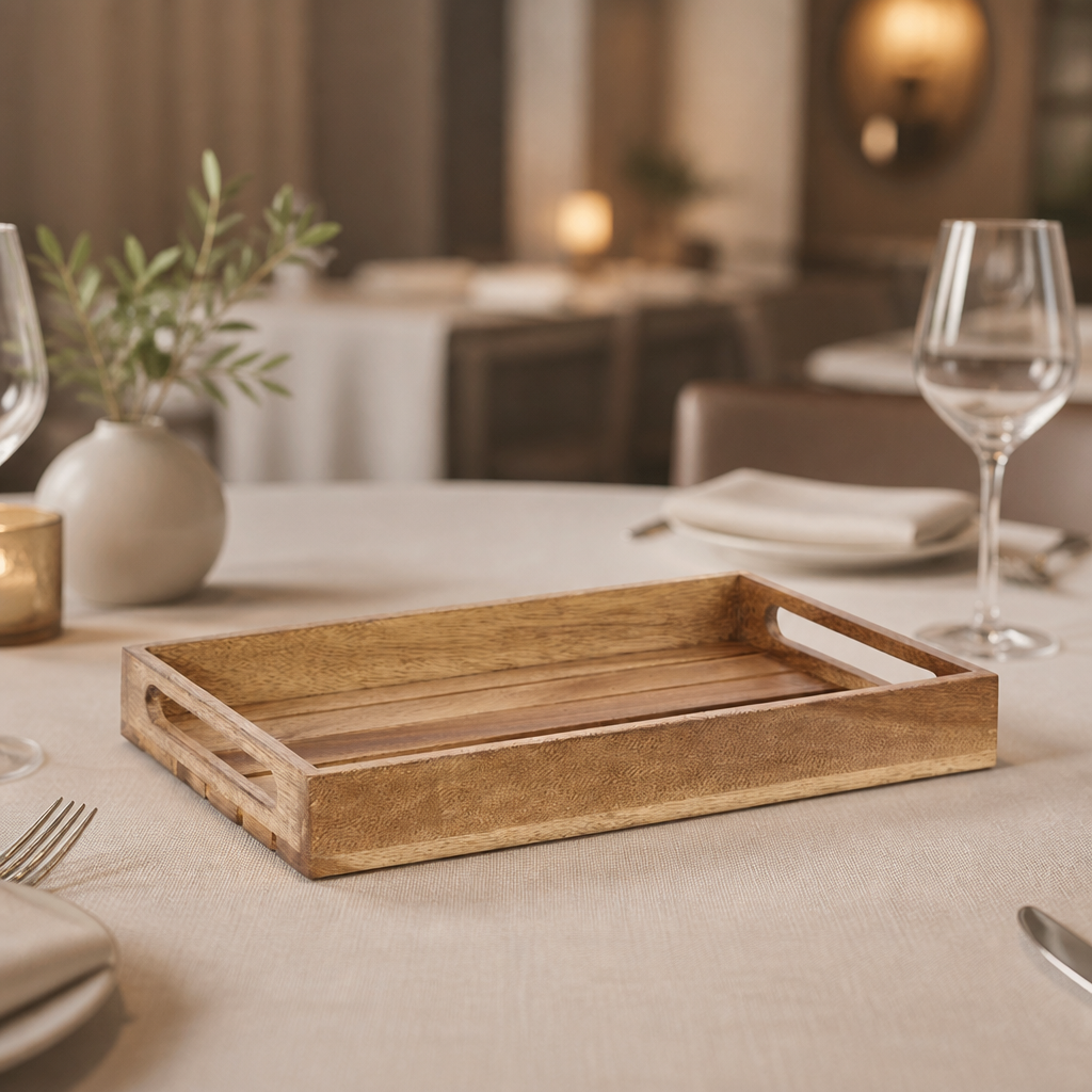 Small wooden nesting crate for catering use