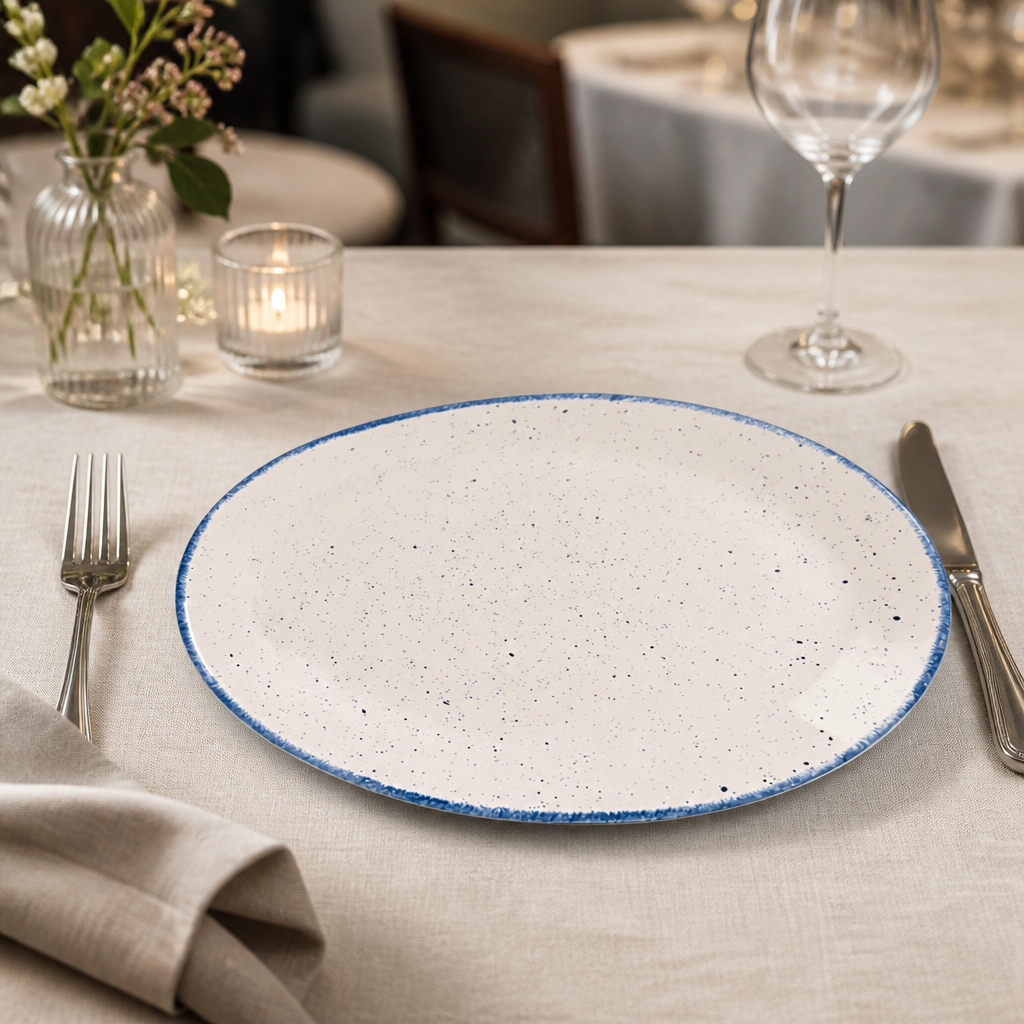 Commercial Oval Plates Indigo Blue 305mm - 12 Pack