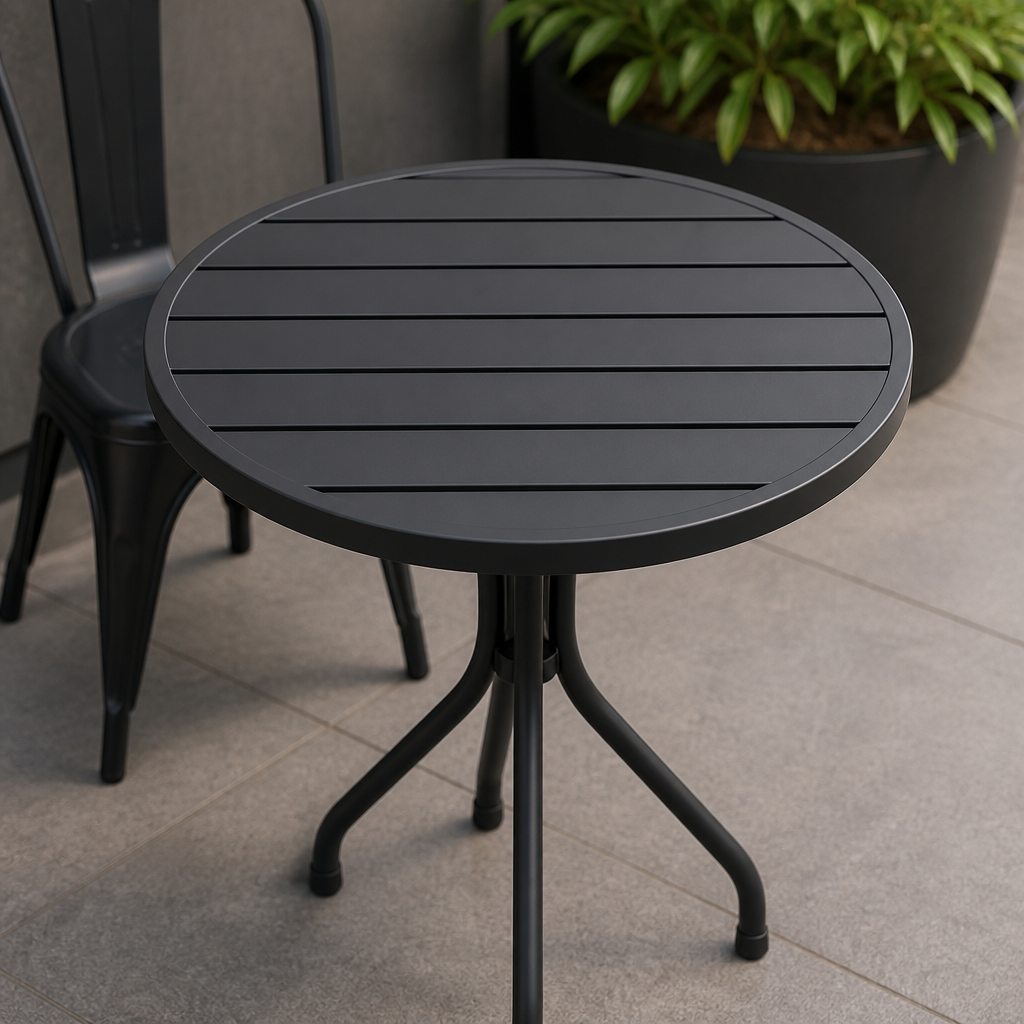 Commercial Aluminium Round Table Top Black 580mm Indoor Outdoor