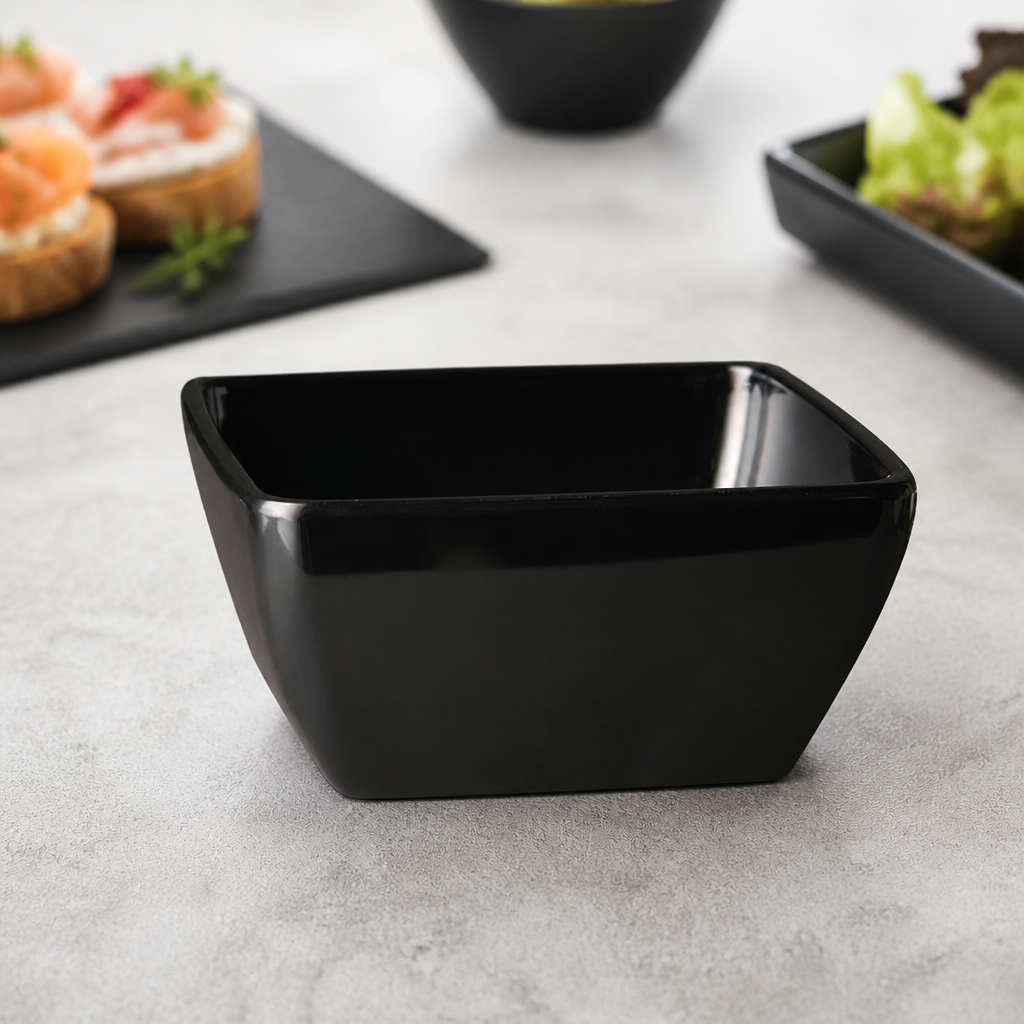 Commercial 1.5Ltr Black Recycled Bowl 190x190mm Dishwasher Safe