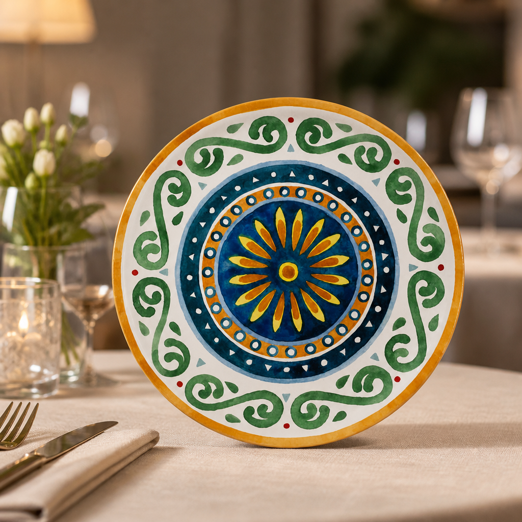 Set of 6 commercial pizza plates 330mm ceramic for catering