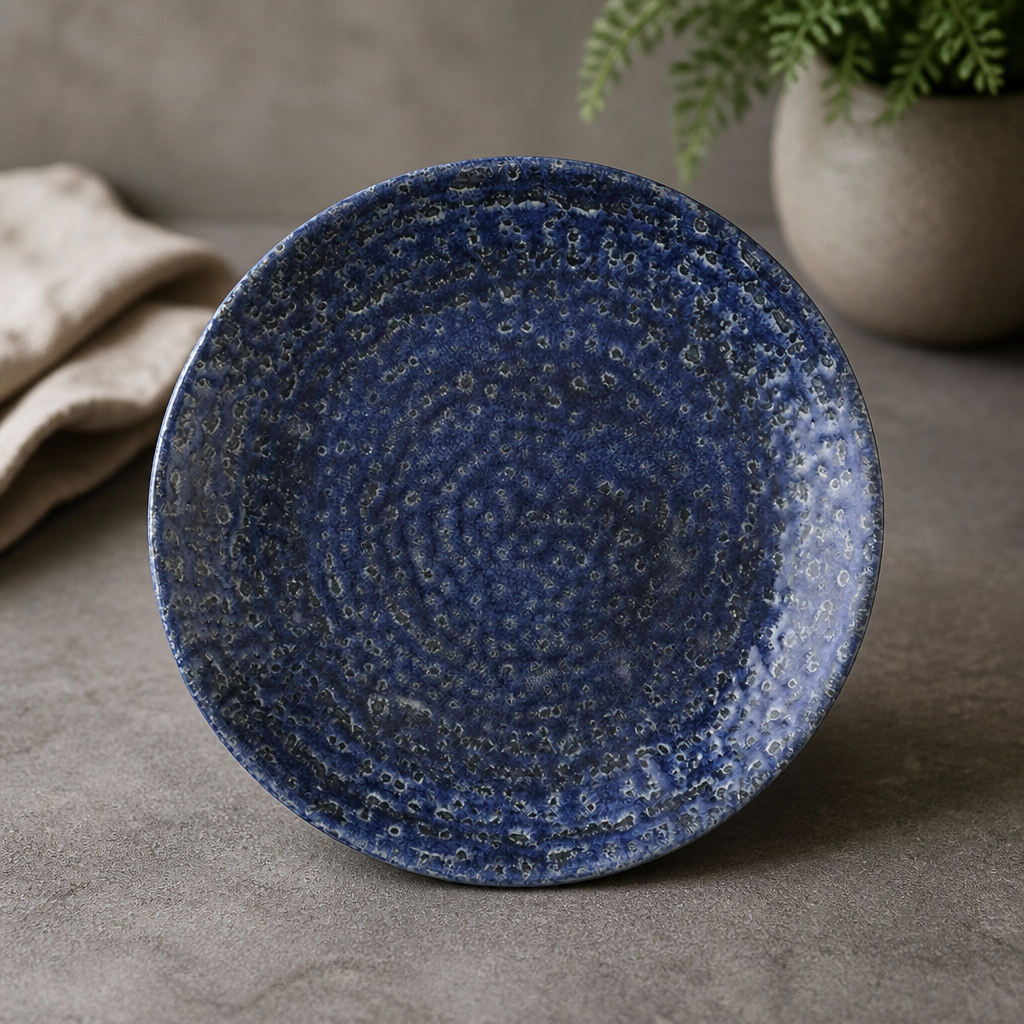 Twilight blue coupe plates 165mm super vitrified ceramic 12 pack