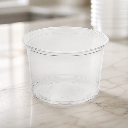 455ml Clear rPET Deli Cups 300 Pack for Takeaway Catering