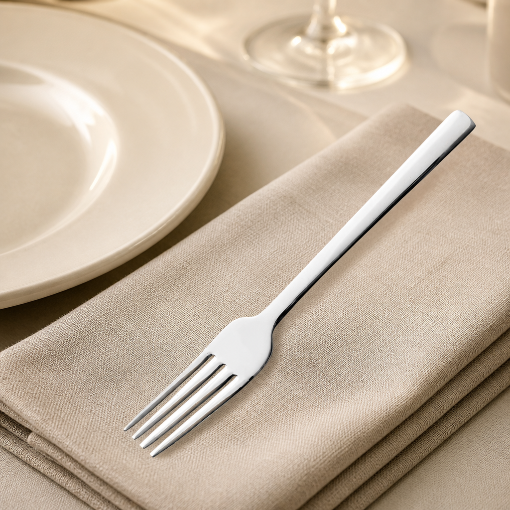 Commercial stainless steel dessert forks in a 12 pack