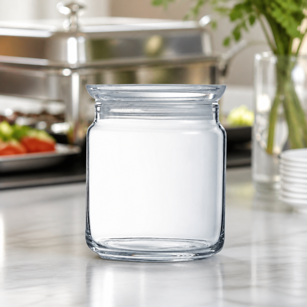 Commercial Biscotti Jars 750ml with Glass Lids - 6 Pack
