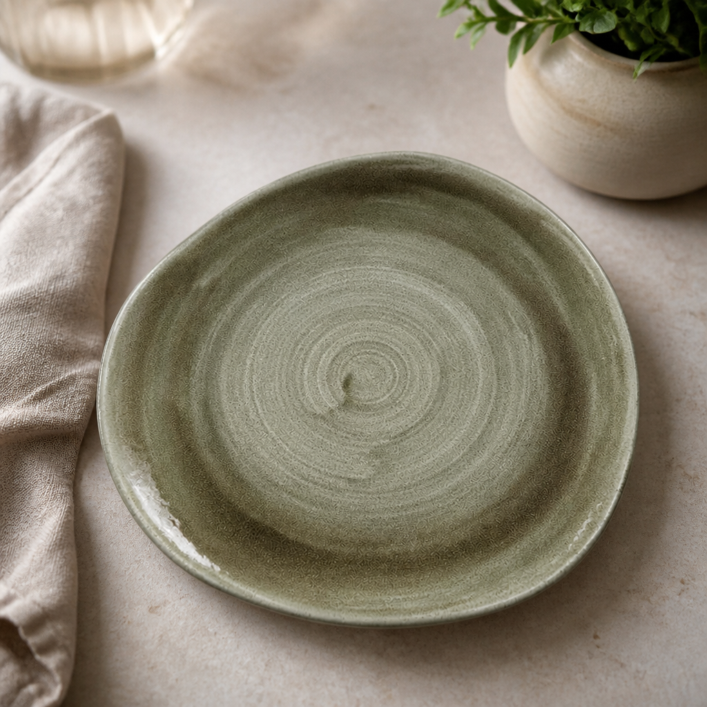 Commercial Round Plates 286mm Green 12 Pack