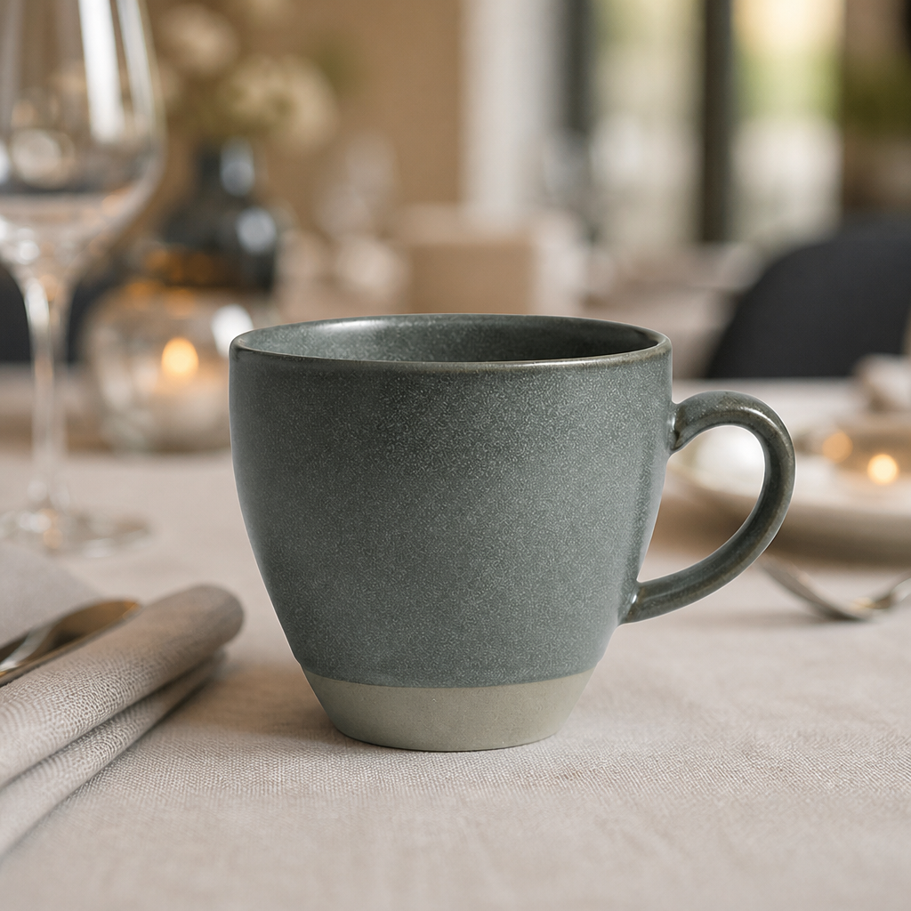 Commercial teal mugs 430ml vitrified stoneware 24 pack