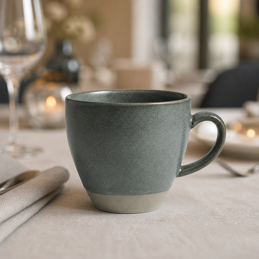 Commercial teal mugs 430ml vitrified stoneware 24 pack