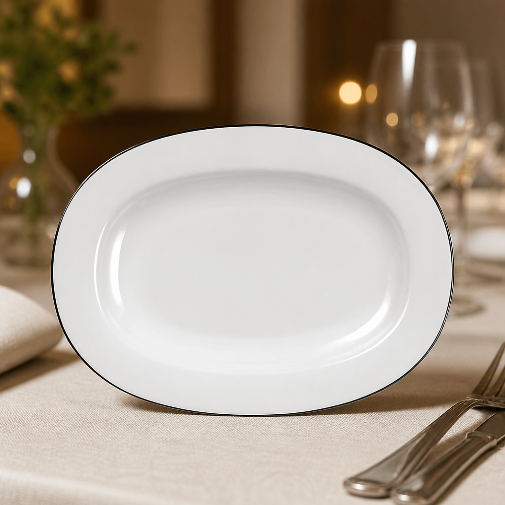 Commercial 8 Inch Oval Dish 12 Pack Fine China Catering Crockery
