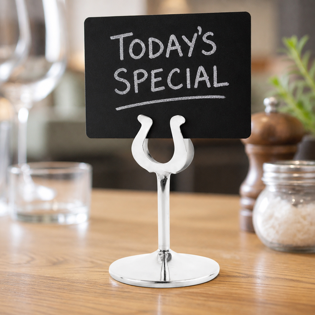 Commercial Table Number Stand 100mm Stainless Steel Holder