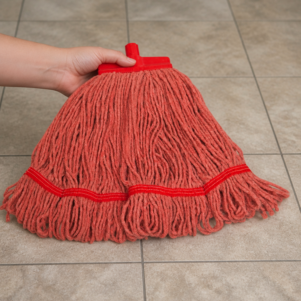 Commercial Kentucky Mop Head 16oz Red with Scrub Pad